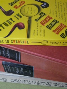 Sherlock Holmes book stack