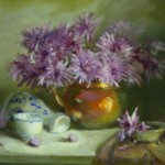 lin anne luciano fiore, chrysanthemums, oil