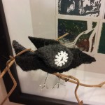 felted crow ornament