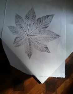 castor leaf print
